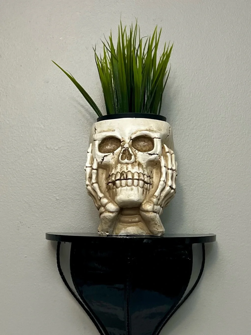 Gothic Resin Skull Flower Pot Planter